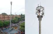 man climbed over mobile tower