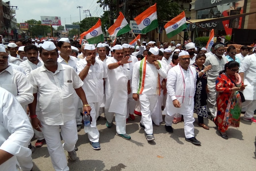 अगस्त क्रांति दिवस पर कांग्रेस सेवादल ने निकाली तिरंगा यात्रा