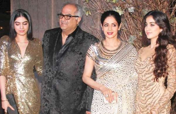 sridevi with husband and daughter