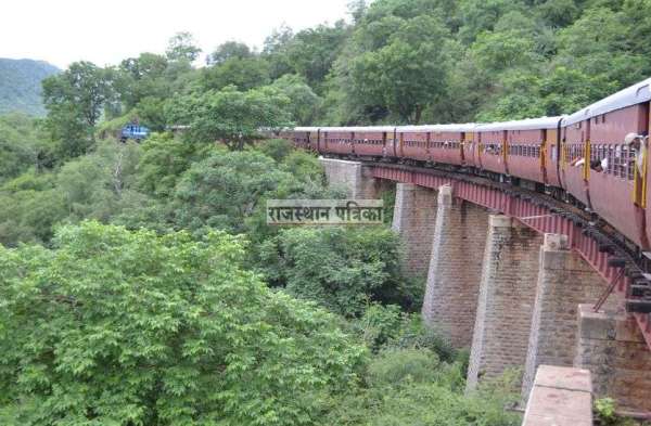 Train passing through Gorhamghat of Pali