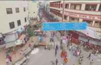 Kashi vishwanath mandir area drone photo