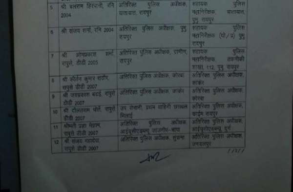 Police officers transferred