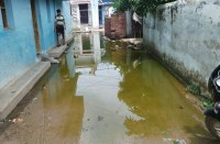 इन वार्डों की गलियों में भरा पानी, ग्रामीण खुद मिट्टी पाटकर कर रहे आवागमन