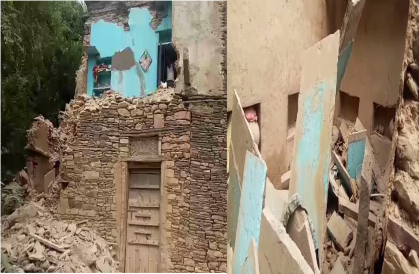 house collapsed, old man injured in Bundi