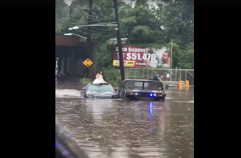 new jersey police rescue bride from flooded car on her wedding day