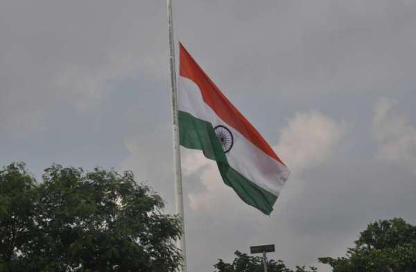 National flag half bowed