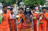 people participate in shiv kavad yatra in pushkar