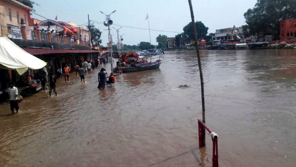 Satna flood: mandakini river after heavy rain in chitrakoot