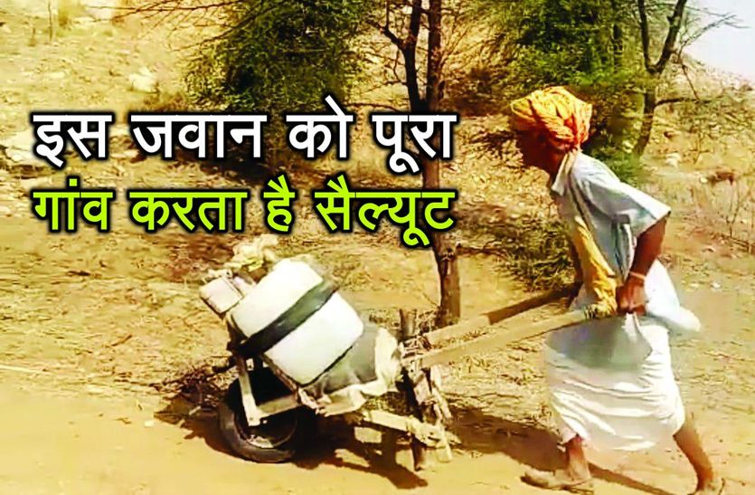Indian army jawan doing plantation after his retirement