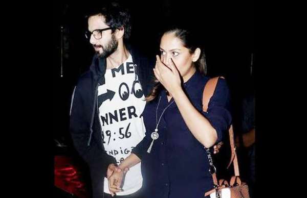 shahid kapoor and mira rajput spot outside the movie theatre photos