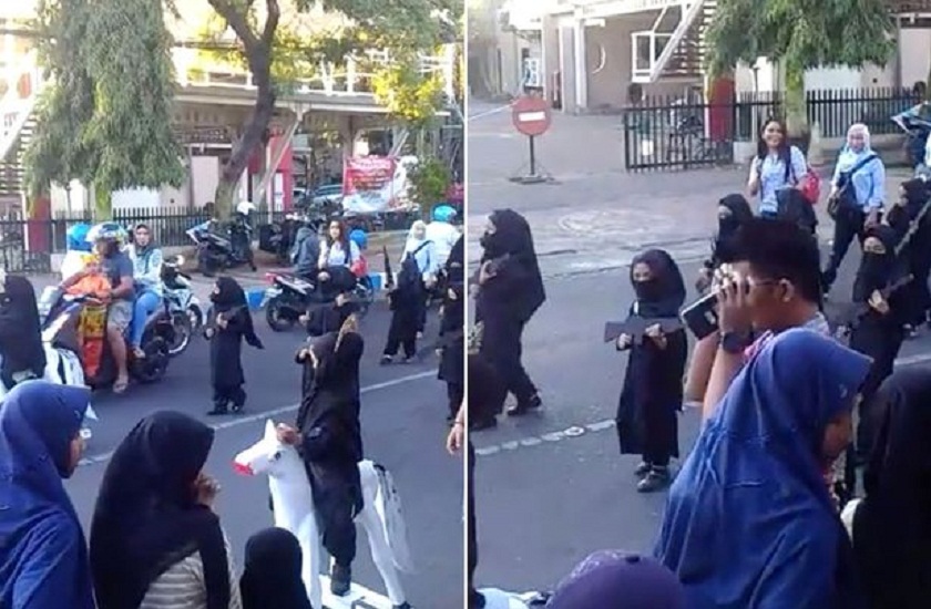 indonesia dressing children in isis style outfits on independence day