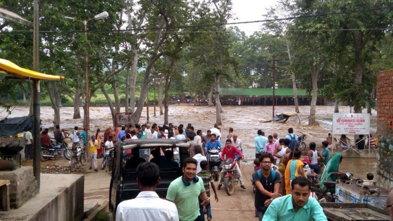 Flood in Mandakini river at chitrakoot MP and UP