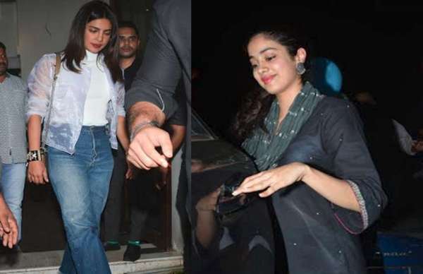 priyanka chopra and janhvi kapoor meet in restaurent photos