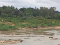 Sand vehicles coming out of the Kewai river valleys