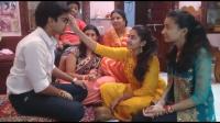 Sister tie rakhi on brother's hand on rakshabandhan celebration