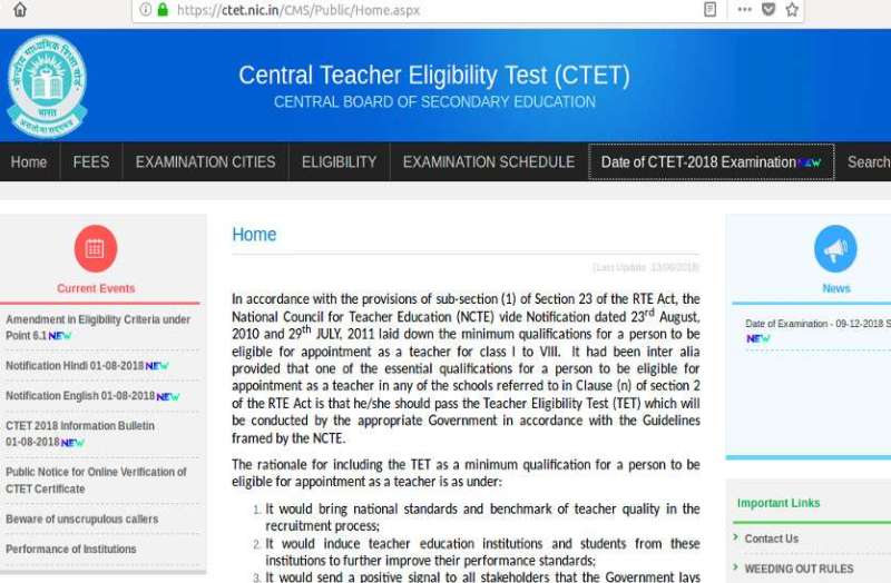 CTET 2018 exam