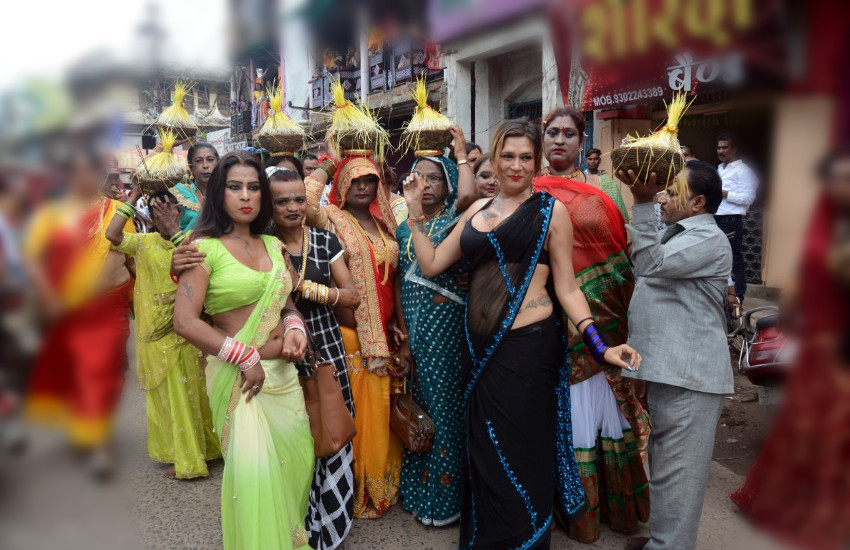 Transgenders Celebrating Bhujariya Festival in mp