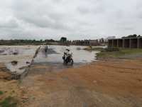Survival of death: Rustic villagers from the torch of river, crossing