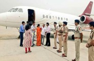 Cm Raje on jodhpur Airport