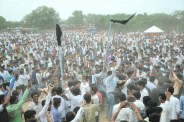 stone pelting at Cm gaurav yatra