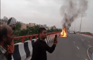 Burning car