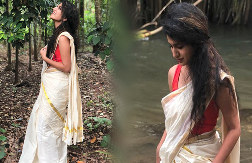 priya prakash varrier latest saree photos