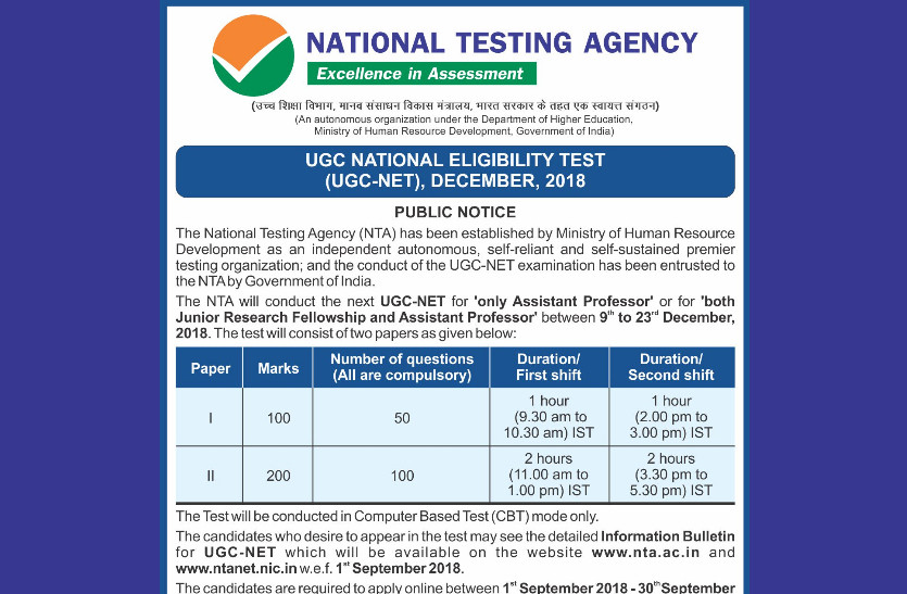 UGC NET December 2018