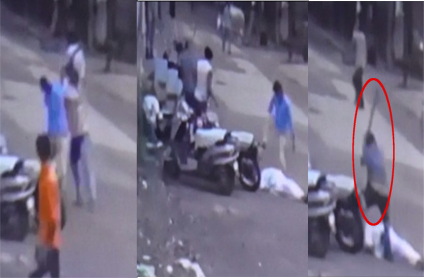 incident of attacking father and 2 sons captured in CCTV