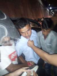 Car hit four vehicles and run