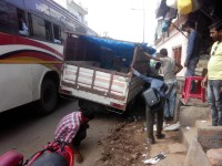 Scope of shops, roads can be seen in the jam