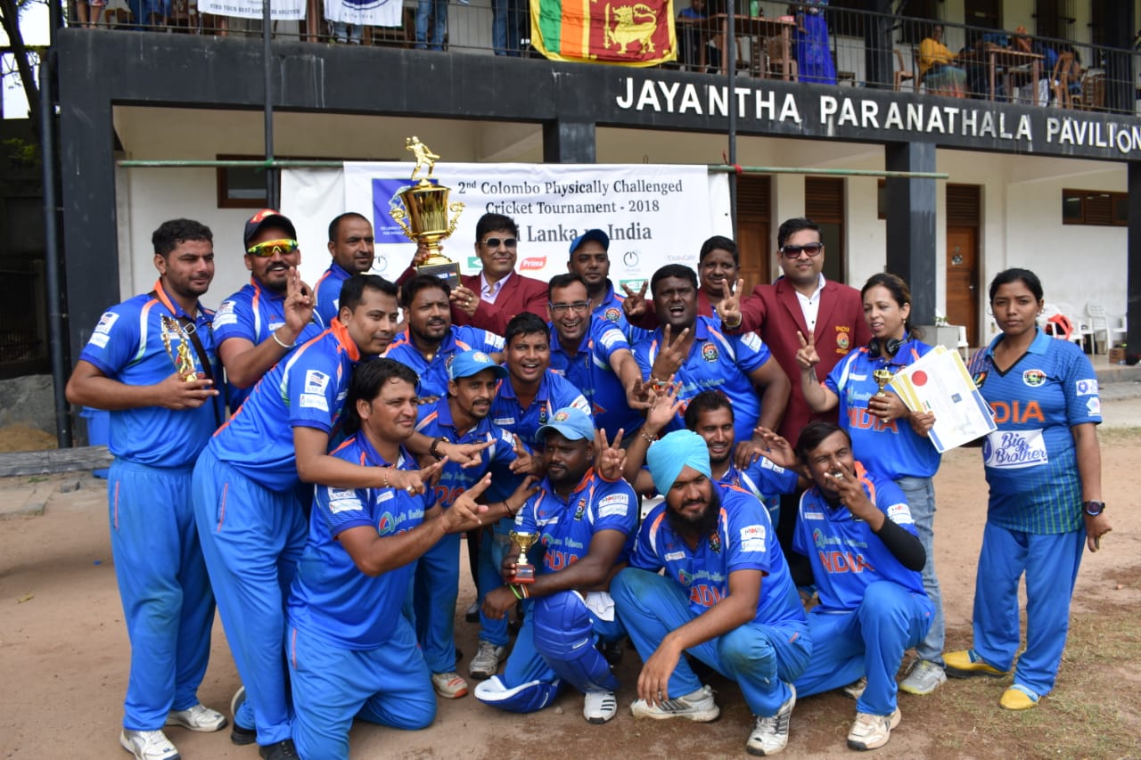 indian disable cricket team won cricket match in Colombo