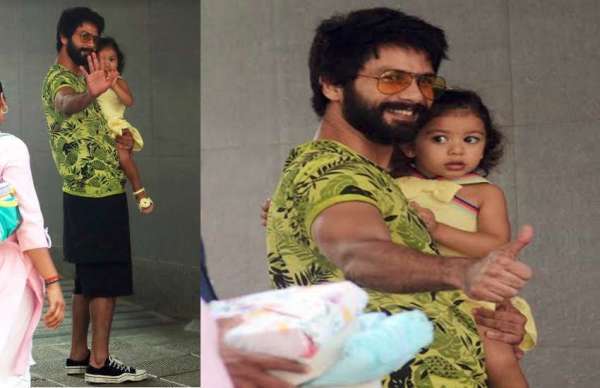 shahid kapoor and misha kapoor spotted outside the hospital photos