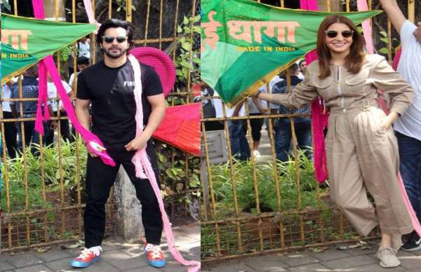 anushka sharma and varun dhawan busy in sui dhaga promotion
