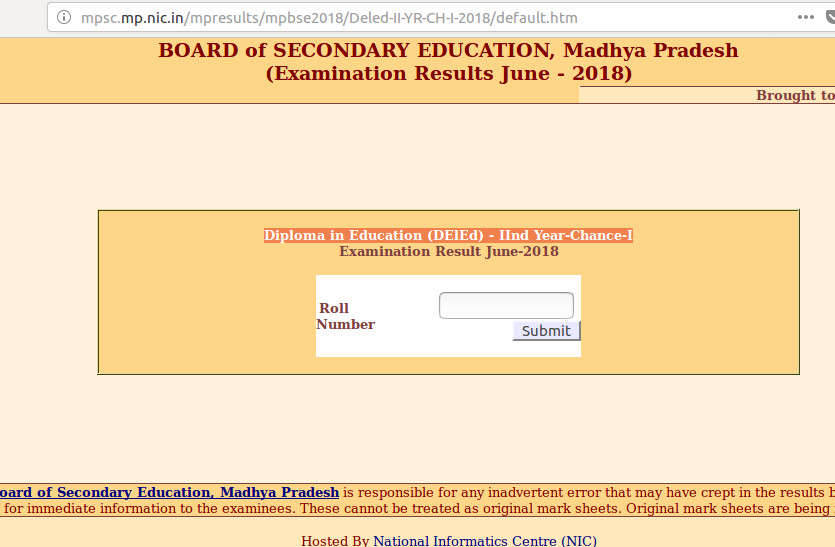 MPBSE D El Ed June exam results 2018