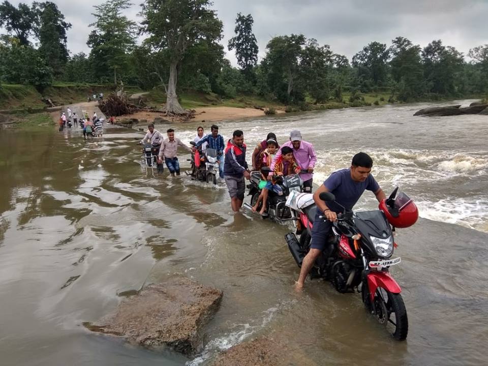 Flood in the river, do not care about life