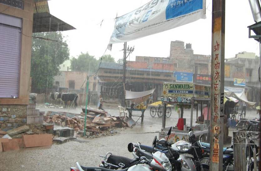 Heavy rain in Bilara and Piparcity