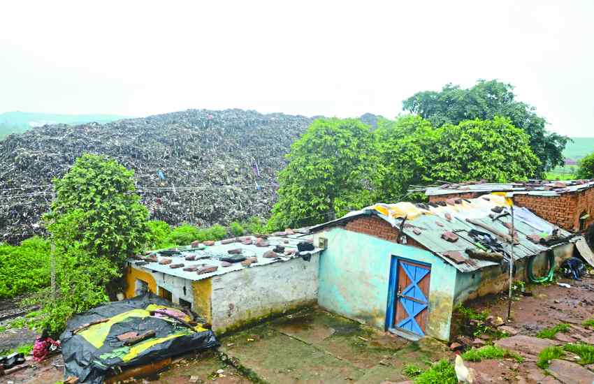 Pile of garbage grown from homes in Amavani