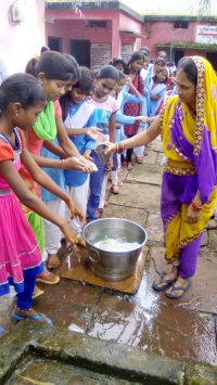 Conduct activities of sanitation fortnight in schools