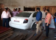 Car entered in shop