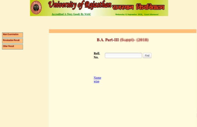 Uniraj Supplementary Result Exam 2018