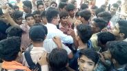 Student's beating protest by teacher
