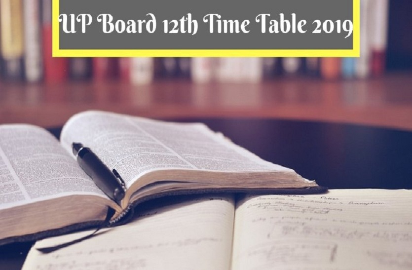 UP Board 2019 12th intermediate class time table Scheme pdf download
