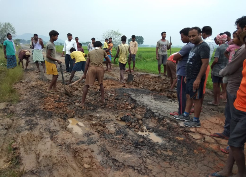 Villagers made road