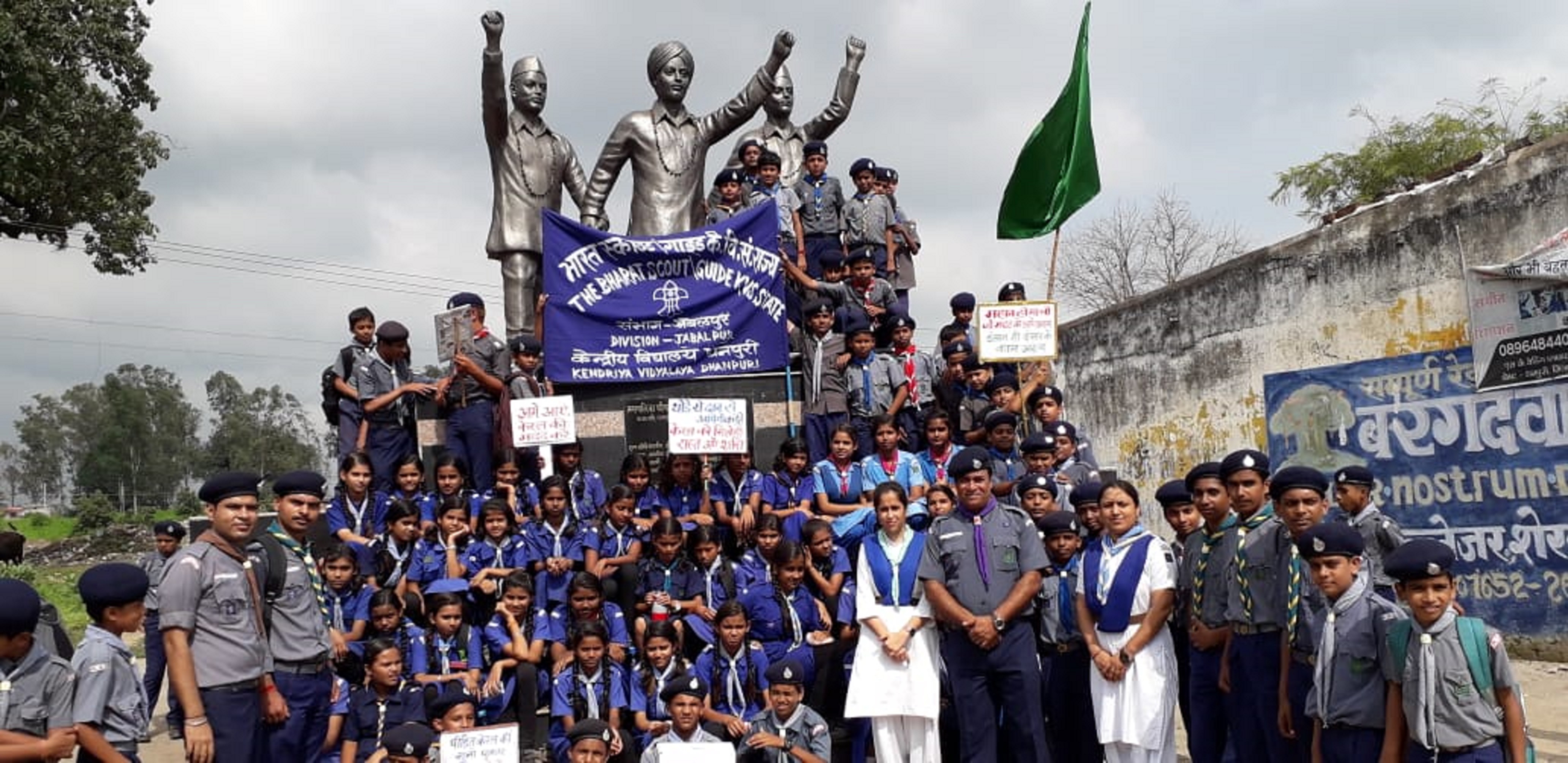 Scout students rally rally in city, relief fund raised for Kerala flood victims