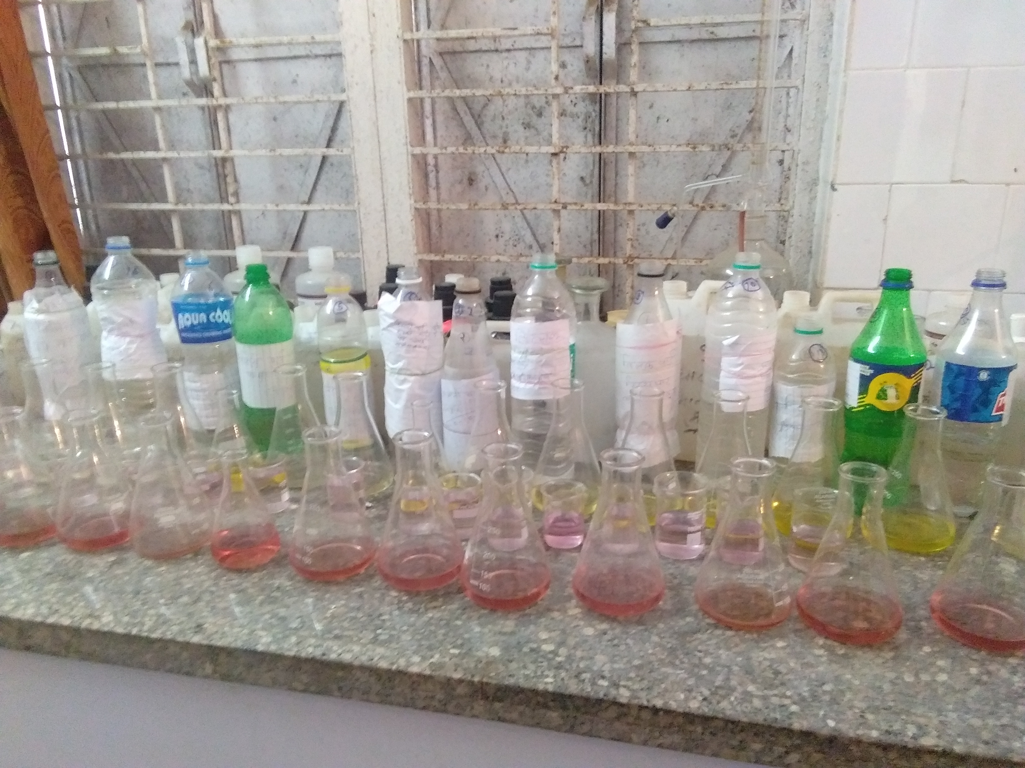 After the rainy days, the water samples started and the pretense of water treatment