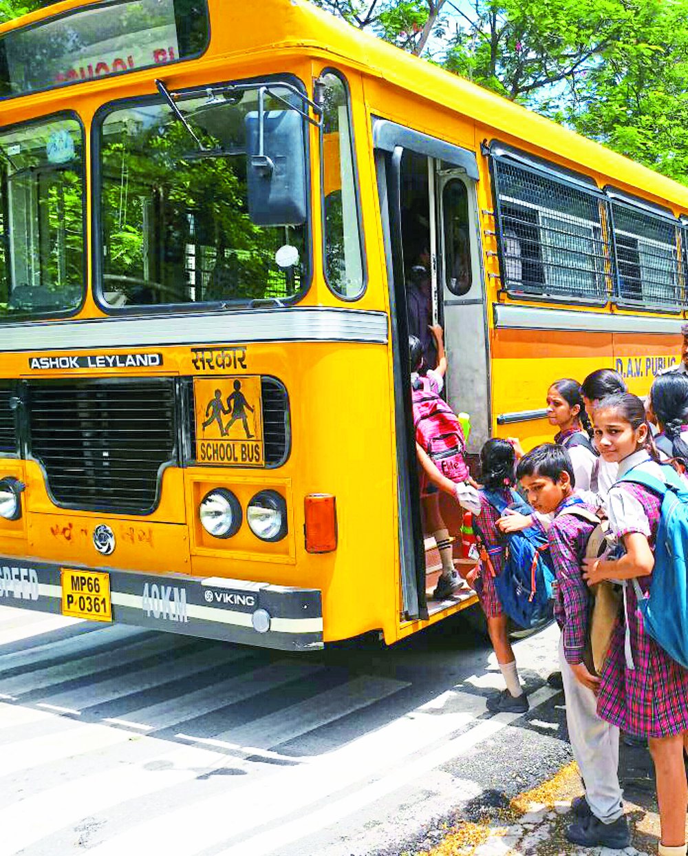 Buses of school running without female attendants in district