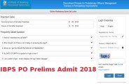 IBPS PO Prelims Admit 2018