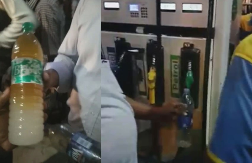 Delhi petrol pump mixed water in petrol video from ashram area viral