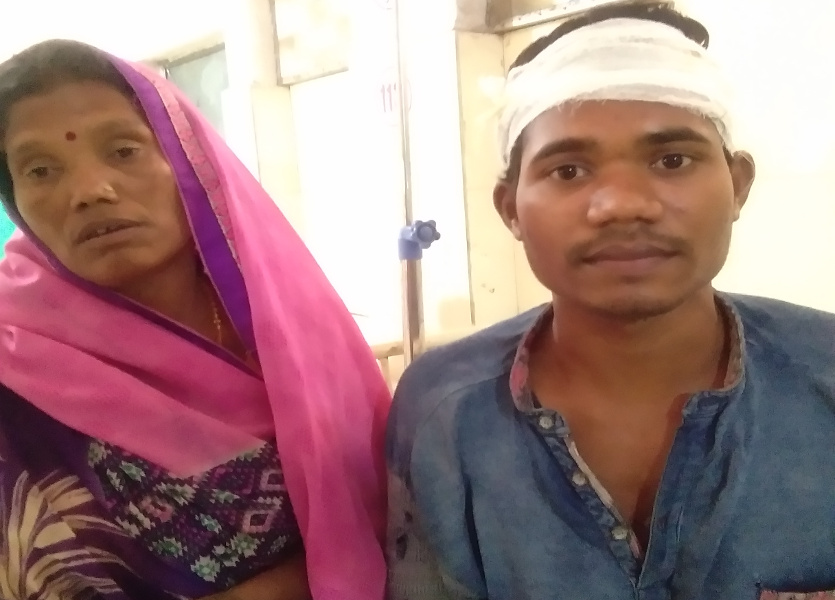 Injured student with her mother