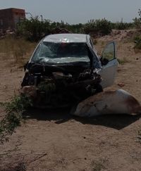 कार चुरा ले जा रहे थे, बीच हो गई दुर्घटना, छोड़ कर भागे चोर